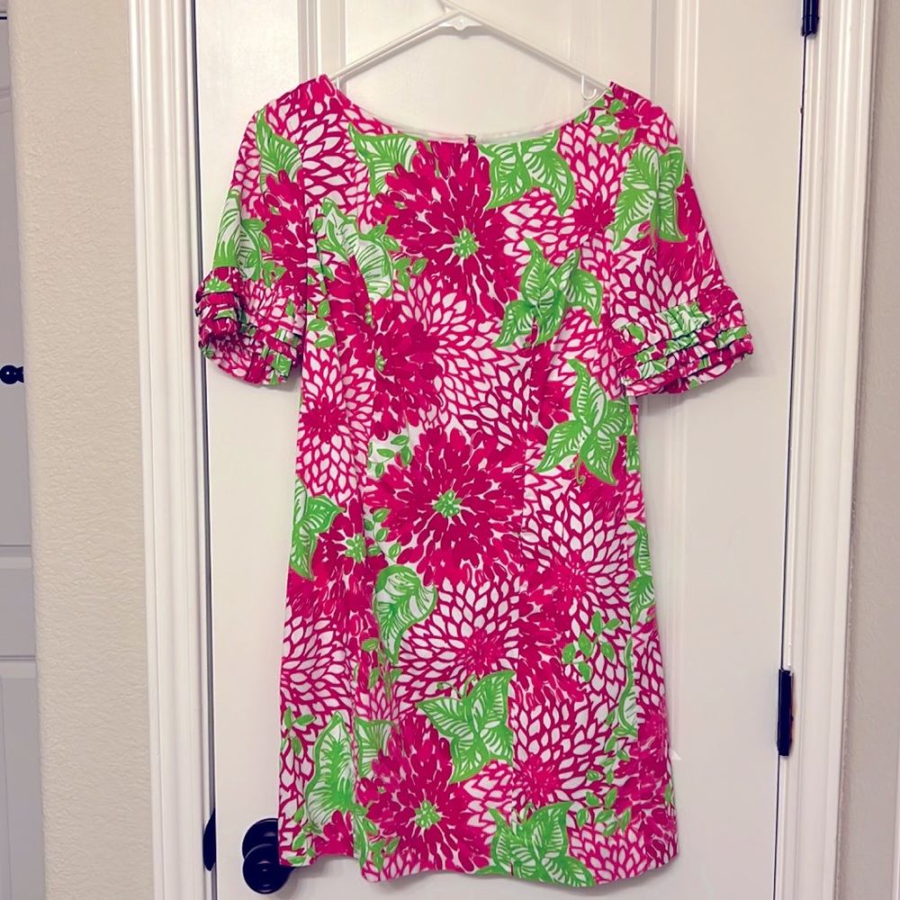 Lilly Pulitzer Jubilee White Zinnias Fiesta Print Dress sz 0